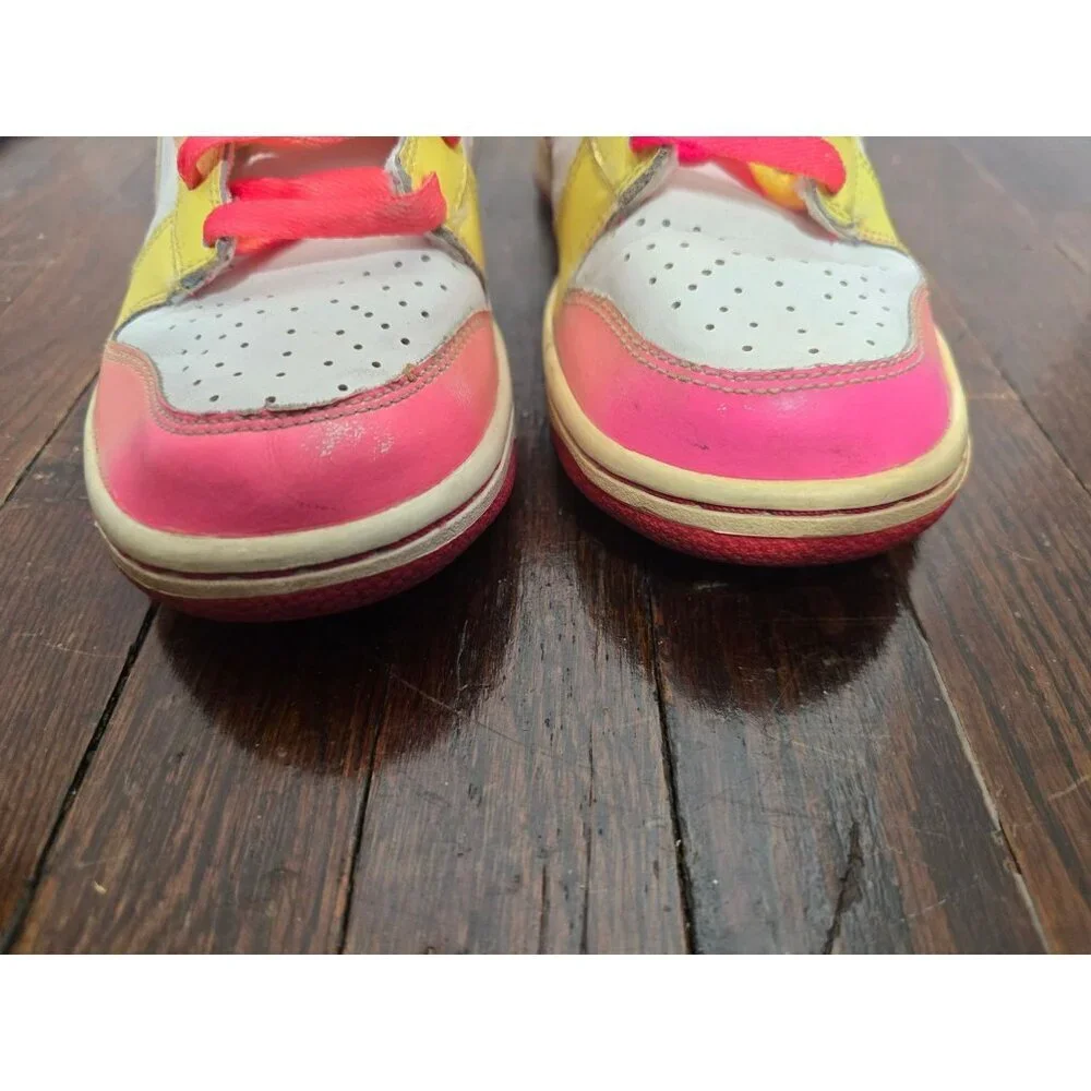 Nike Dunk High GS Rainbow Pink Yellow Sneaker6 Y